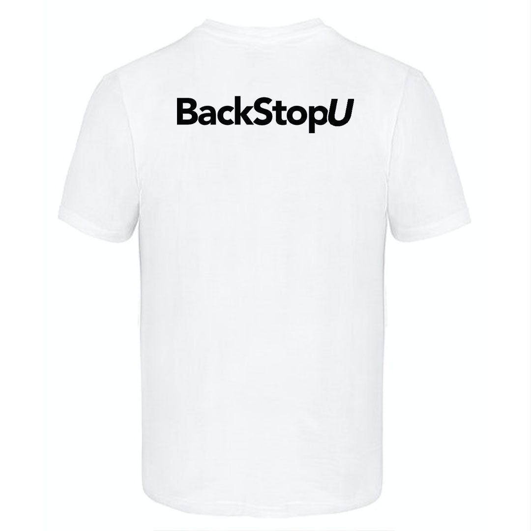 BackStopU White T Shirt